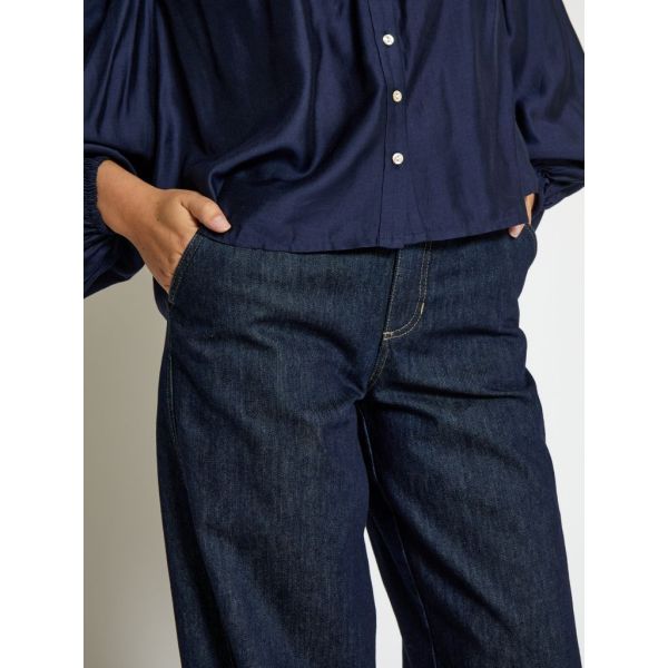 Peppercorn Juliana Denim Pant Mid Blue  (PC8509-9610) - Caramel (Sint-Job-in-’t-Goor)