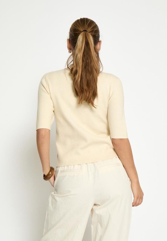 Peppercorn Kaylee Half Sleeve Cardigan Whitecap Grey  (PC8540-0202) - Caramel (Sint-Job-in-’t-Goor)