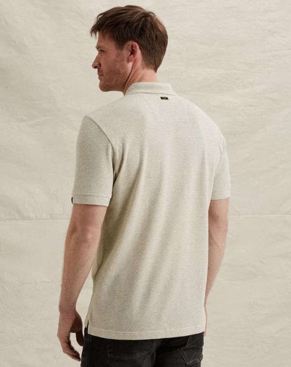 PME Legend Short Sleeve Polo Popcorn Jersy Bone White  (PPSS2602856-7013) - Caramel (Sint-Job-in-’t-Goor)