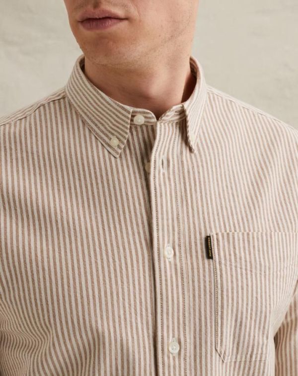 PME Legend LS Shirt YD Stripe Oxford Glazed Ginger  (PSI2602216-8127) - Caramel (Sint-Job-in-’t-Goor)