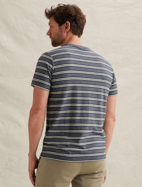PME Legend Short Sleeve R Neck Stripe Folkstone Grey  (PTSS2602556-5106) - Caramel (Sint-Job-in-’t-Goor)