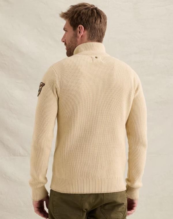 PME Legend Half Zip Collar Cotton Mix Yarm Bone White  (PKW2609325-7013) - Caramel (Sint-Job-in-’t-Goor)