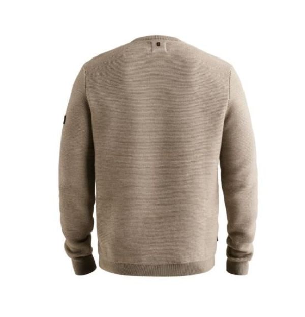 PME Legend R-Neck Cotton Ottoman Bone White  (PKW2609332-7013) - Caramel (Sint-Job-in-’t-Goor)