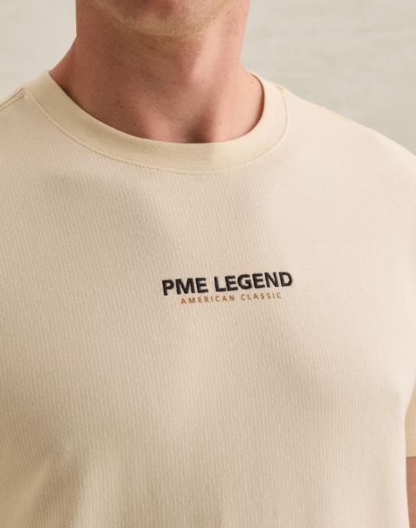 PME Legend Short Sleeve R-Neck Flat Waffle Jersy Bone White  (PTSS2608564-7013) - Caramel (Sint-Job-in-’t-Goor)