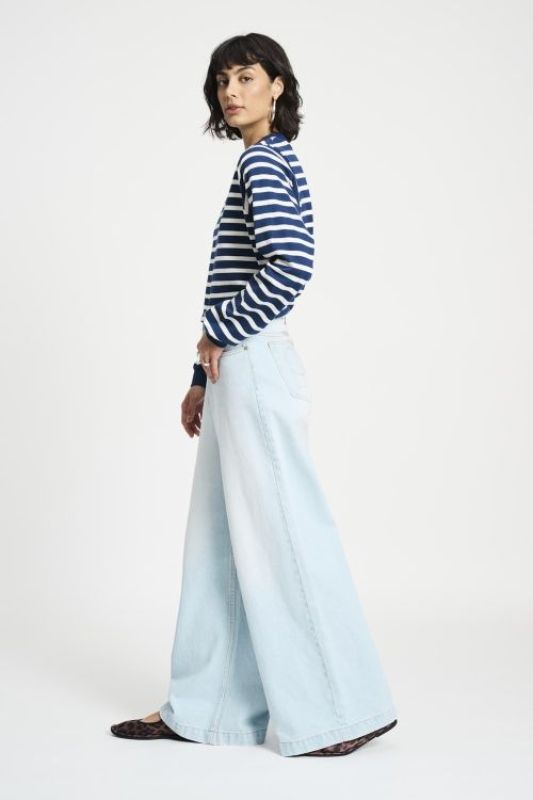 POM Amsterdam Jeans Baggy Wideleg Light Blue  (SP9444) - Caramel (Sint-Job-in-’t-Goor)