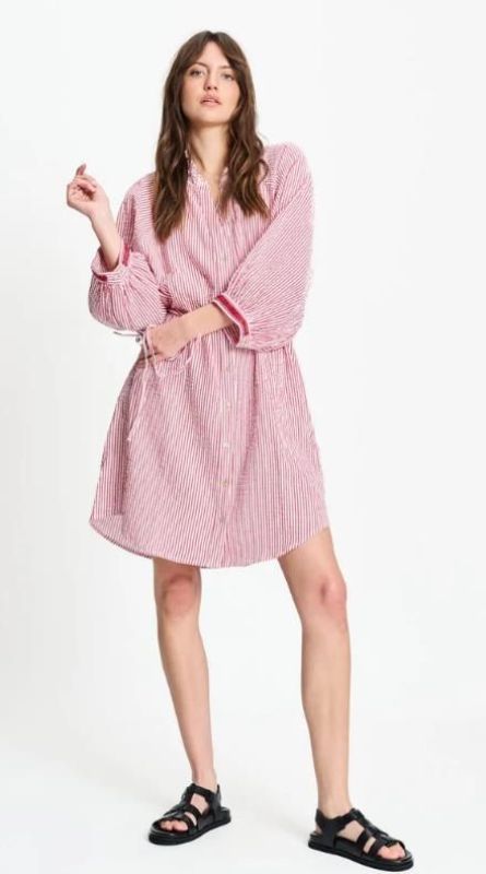 POM Dress Seersucker Red White  (SP9635) - Caramel (Sint-Job-in-’t-Goor)