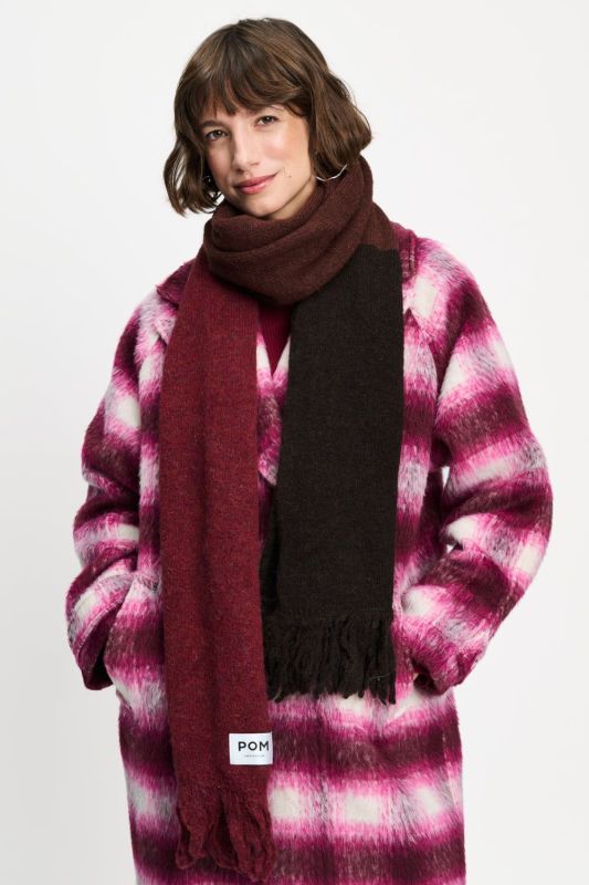 POM Amsterdam Vera Shawl Chocolate Brown  (SP9697) - Caramel (Sint-Job-in-’t-Goor)