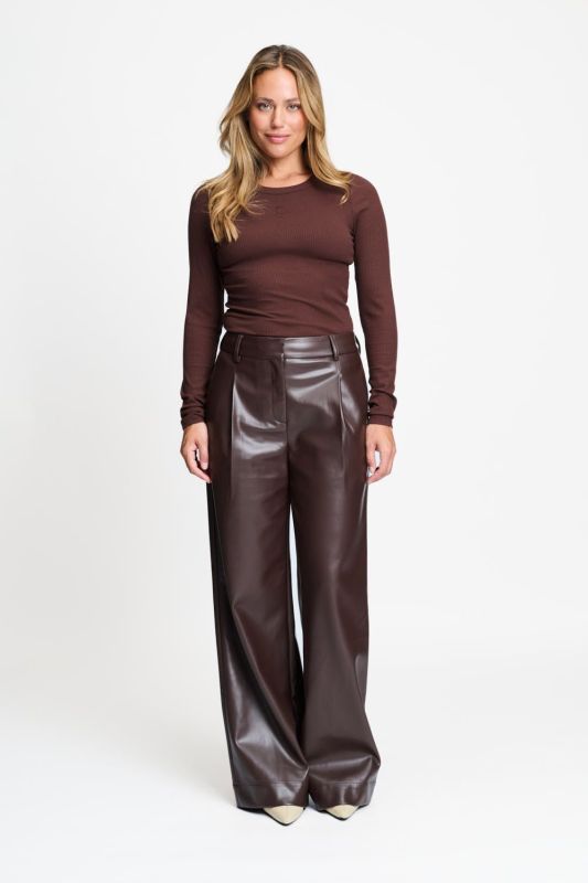 POM Amsterdan Abby Pants Chocolate Brown  (SP9757) - Caramel (Sint-Job-in-’t-Goor)