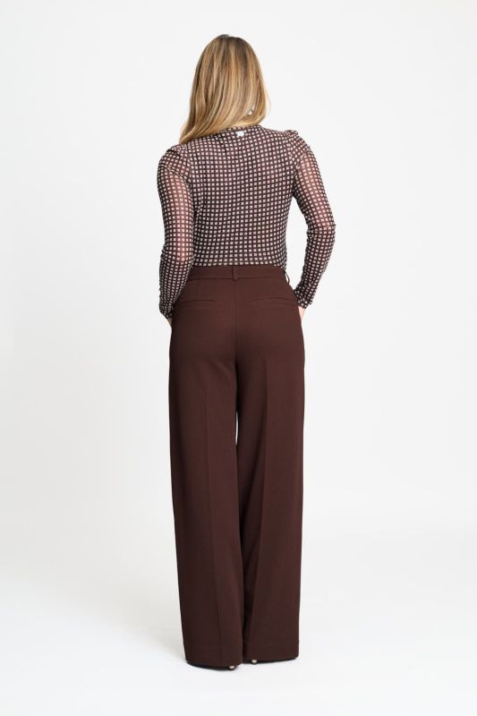 POM Amsterdam Romi Turtleneck Mesh Check Brown  (SP9783) - Caramel (Sint-Job-in-’t-Goor)