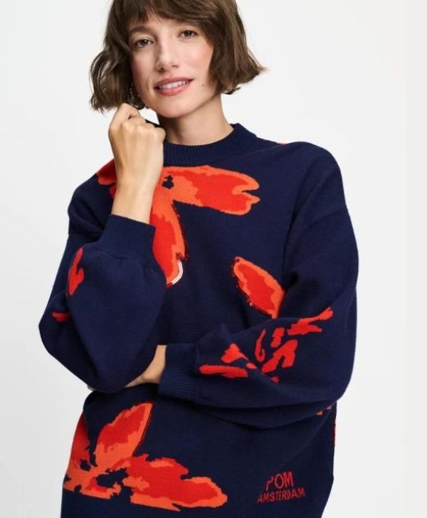 Pom Amsterdam Pullover Alicia Bloom Rouge  (SP9819-998) - Caramel (Sint-Job-in-’t-Goor)