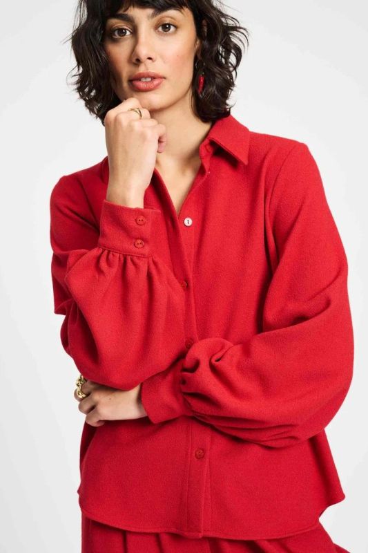 POM Amsterdam Blouse Chili Red  (SP9285) - Caramel (Sint-Job-in-’t-Goor)