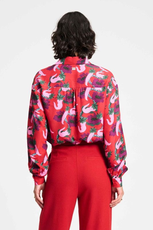 POM Amsterdam Blouse Violet Picnic Delight  (SP9289-400 RED) - Caramel (Sint-Job-in-’t-Goor)