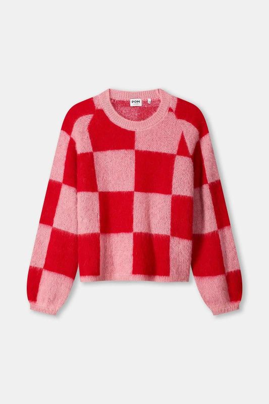 POM Amsterdam Pullover Checks  (SP9311-400 RED) - Caramel (Sint-Job-in-’t-Goor)