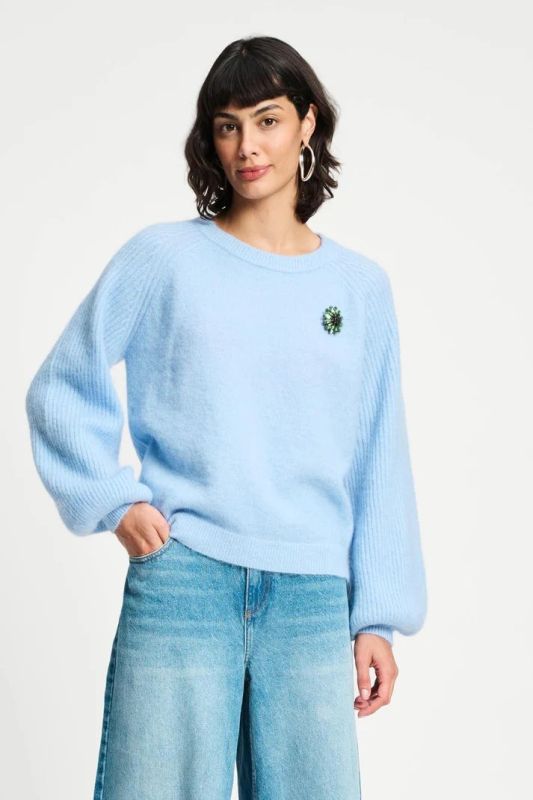POM Amsterdam Pullover Sky Blue  (SP9314) - Caramel (Sint-Job-in-’t-Goor)