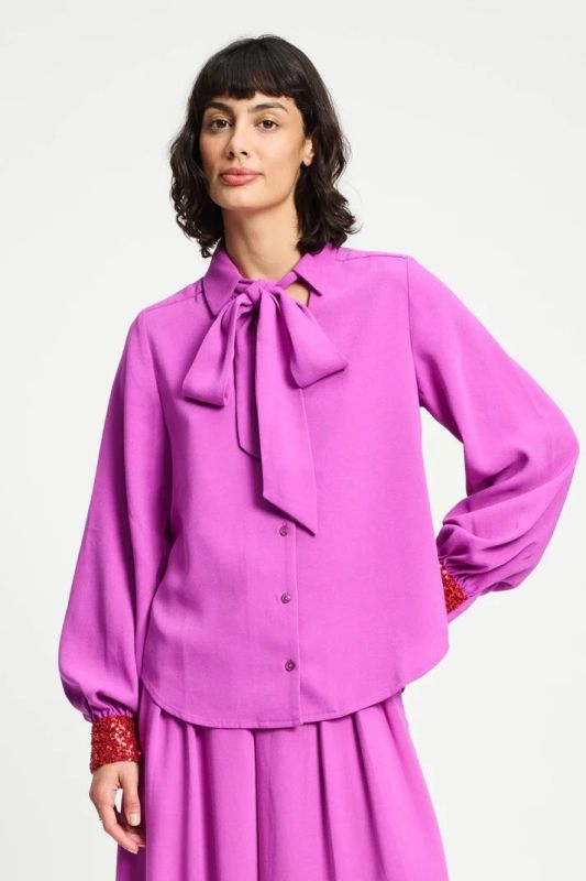 POM Amsterdam Blouse Bow Frosting Pink  (SP9380-500 PINK) - Caramel (Sint-Job-in-’t-Goor)