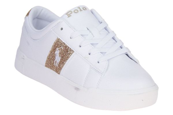 Ralph Lauren Frazier Sneaker Wit-Goud  (RL03479102) - Caramel (Sint-Job-in-’t-Goor)