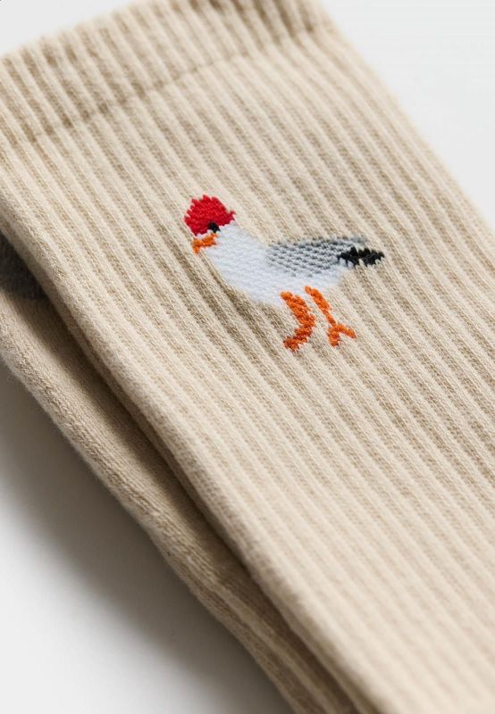 Revolution SEA Jaquard Crew Sock Offwhite  (8927 SEA offwhite) - Caramel (Sint-Job-in-’t-Goor)