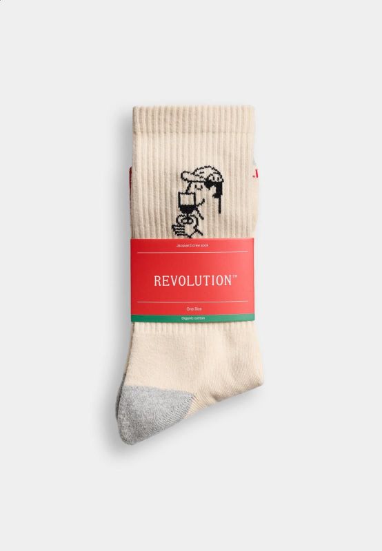 Revolution SME Jaquard Crew Sock Offwhite  (8927 SME offwhite) - Caramel (Sint-Job-in-’t-Goor)