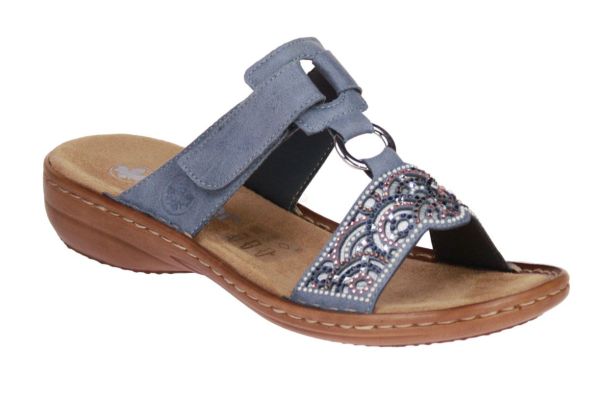 Rieker Slipper Blauw  (608K2-12) - Caramel (Sint-Job-in-’t-Goor)