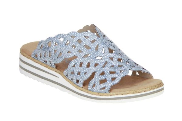 Rieker Slipper Steentjes Blauw  (V0689-12) - Caramel (Sint-Job-in-’t-Goor)