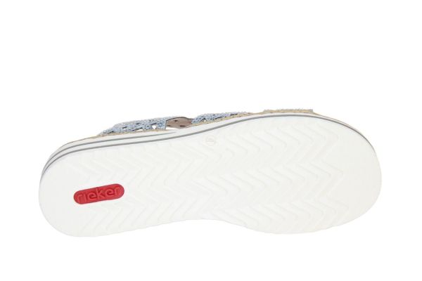 Rieker Slipper Steentjes Blauw  (V0689-12) - Caramel (Sint-Job-in-’t-Goor)