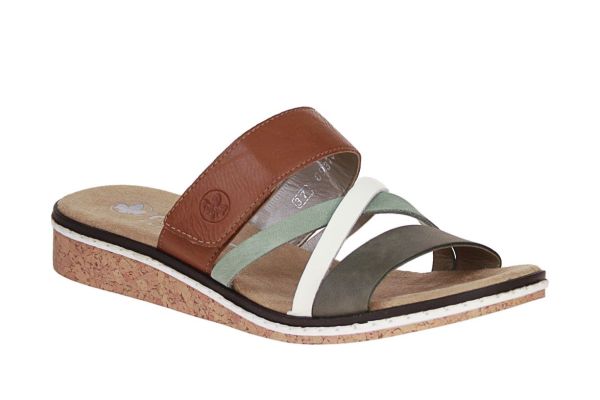 Rieker Cognac-Kaki Slipper  (V3652-91) - Caramel (Sint-Job-in-’t-Goor)