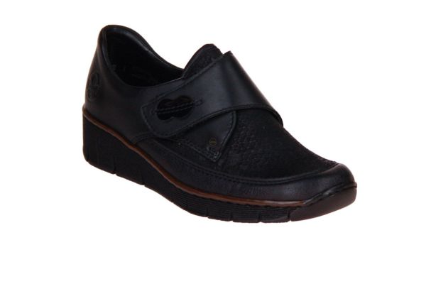 Rieker Zwarte Velcroschoen  (537C0-02) - Caramel (Sint-Job-in-’t-Goor)