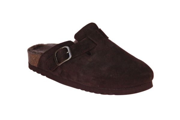 Scholl Fae Slipper Wol - Donkerbruin (F31810 DARK BROWN/TAUPE) - Caramel (Sint-Job-in-’t-Goor)