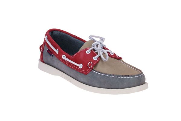 Sebago Docksides Portland Spinnaker Nubuck Light Grey Smoke Red  (7001SE0-N30) - Caramel (Sint-Job-in-’t-Goor)