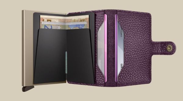 Secrid Miniwallet Pebble Grape  (MPE-grape) - Caramel (Sint-Job-in-’t-Goor)