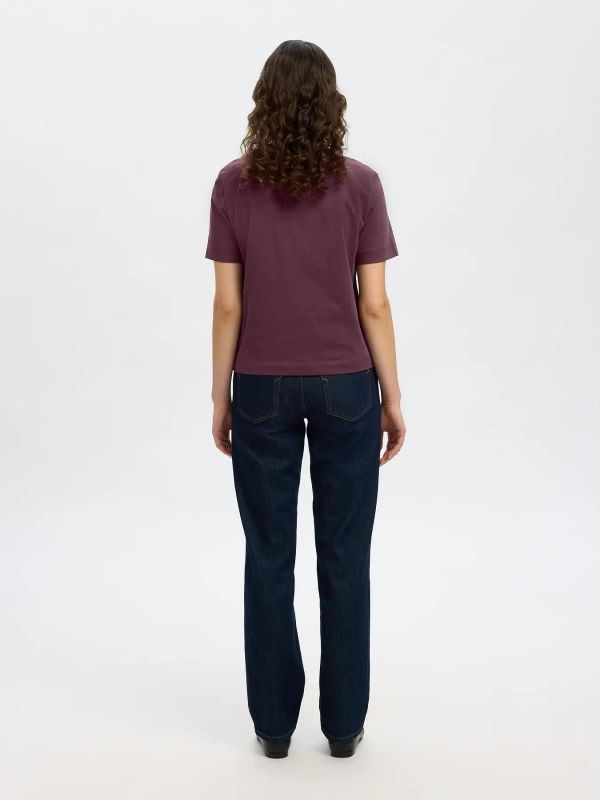 Selected Femme Essential SS Boxy Tee Fig  (16087919-fig) - Caramel (Sint-Job-in-’t-Goor)