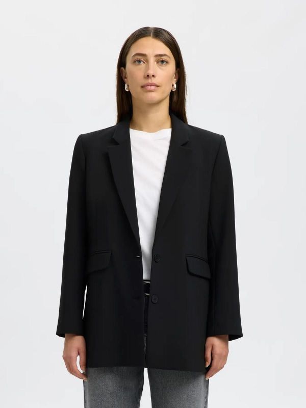Selected Femme Rita LS Relaxed Blazer Black Noos  (16091541 black) - Caramel (Sint-Job-in-’t-Goor)