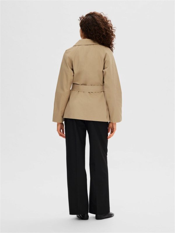 Selected Femme Belinda Short Trench Coat Cornstalk  (16092248-cornstalk) - Caramel (Sint-Job-in-’t-Goor)