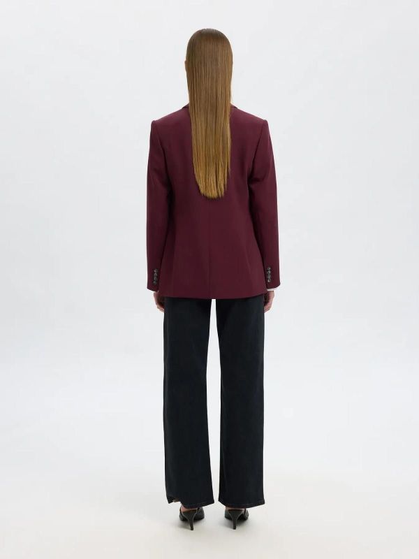 Selected Femme Rita LS Classic Blazer Fig Melagne  (16094203 fig) - Caramel (Sint-Job-in-’t-Goor)