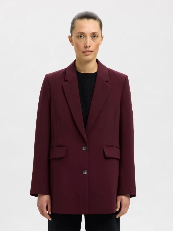 Selected Femme Rita LS Relaxed Blazer Fig Melange  (16094205 fig) - Caramel (Sint-Job-in-’t-Goor)