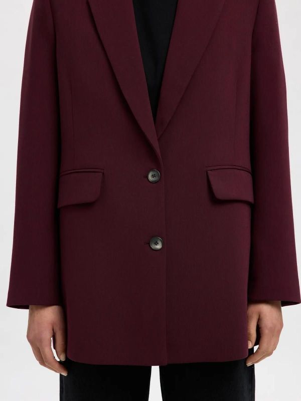 Selected Femme Rita LS Relaxed Blazer Fig Melange  (16094205 fig) - Caramel (Sint-Job-in-’t-Goor)