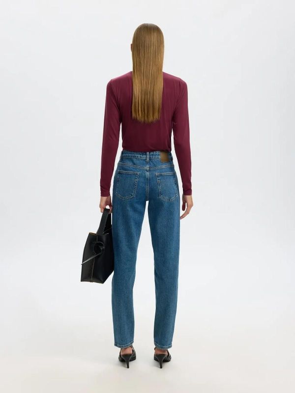 Selected Femme Manja LS High Neck Fig  (16094345 FIG) - Caramel (Sint-Job-in-’t-Goor)
