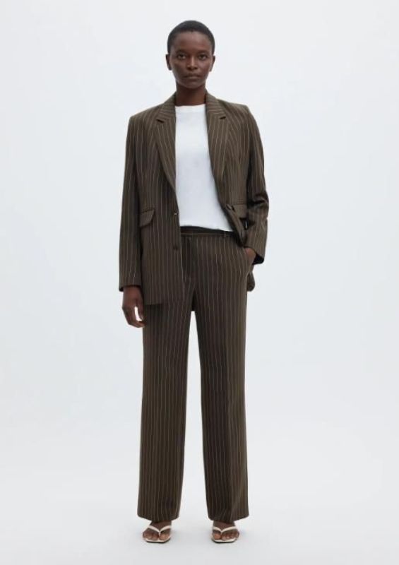 SLW Rita MW Wide Pant Stripe Delicioso  (16096649-delicioso ) - Caramel (Sint-Job-in-’t-Goor)