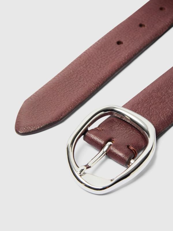Selected Femme Feline Leather Belt Fig  (16097334 FIG) - Caramel (Sint-Job-in-’t-Goor)