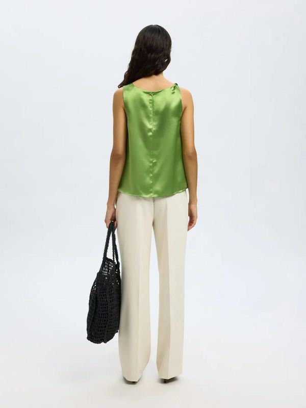 Selected Femme Elina SL Twist Top Spindle Tee  (16097753 spindle tee) - Caramel (Sint-Job-in-’t-Goor)