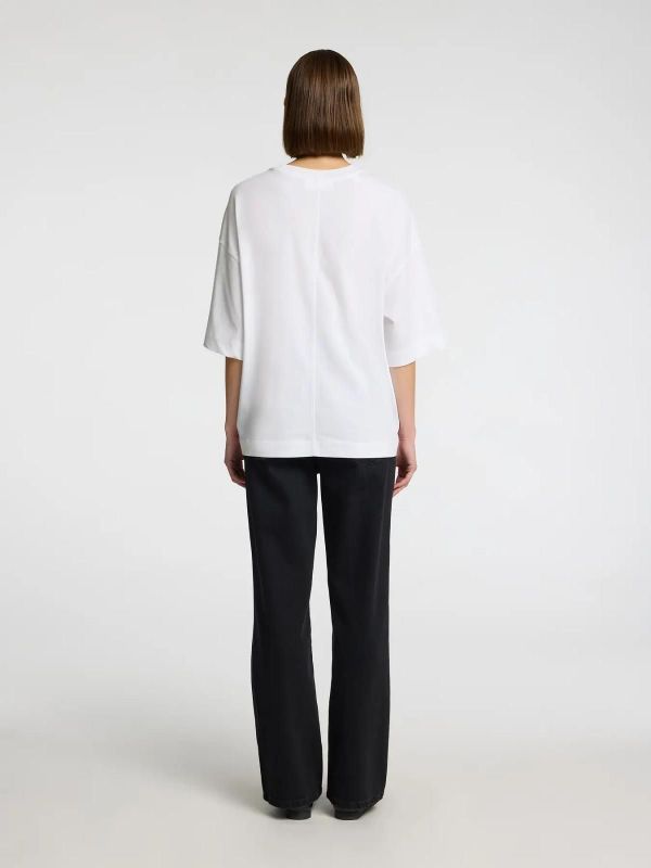 Selected Femme Colwoman 2/4 Oversized Tee Bright White  (16097896 bright white) - Caramel (Sint-Job-in-’t-Goor)