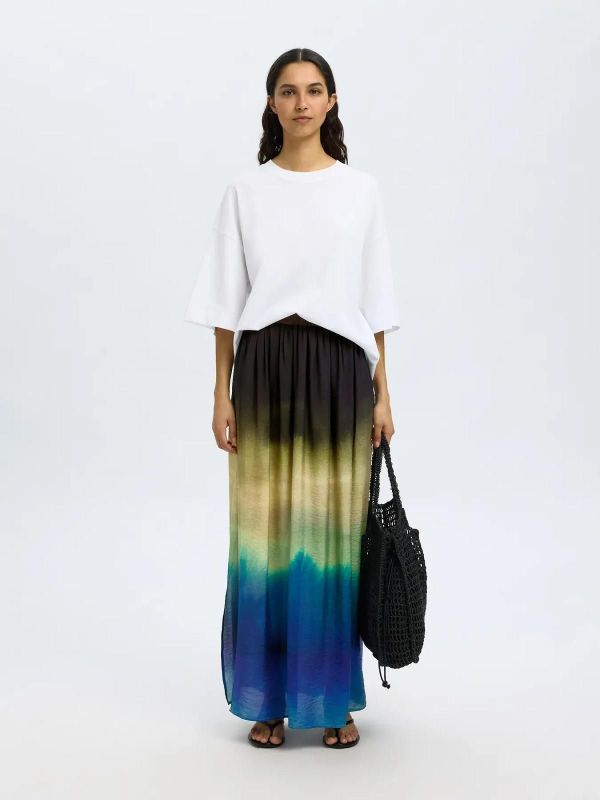 Selected Femme Vilmi HW Maxi Slit Skirt Chestnut  (16097918 chestnut) - Caramel (Sint-Job-in-’t-Goor)