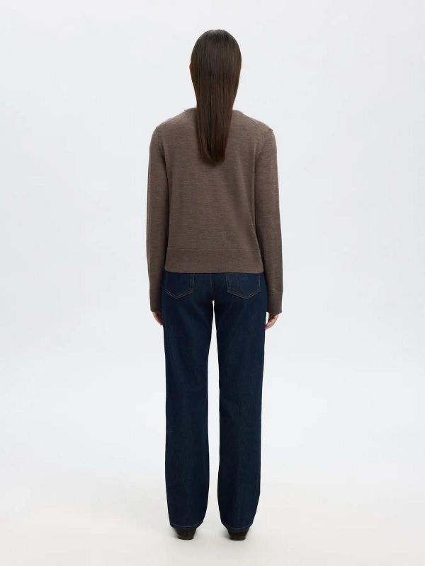 Selected Femme Thea LS Knit Merino Cardigan Delicioso  (16098148 DELICIOSO) - Caramel (Sint-Job-in-’t-Goor)