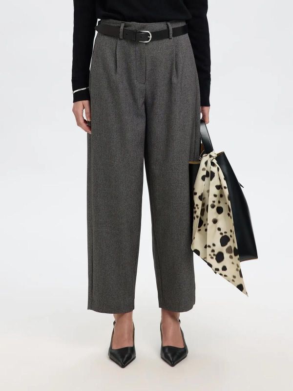 Selected Femme Barrel Alma HW Pant Black Structure  (16098233 black) - Caramel (Sint-Job-in-’t-Goor)