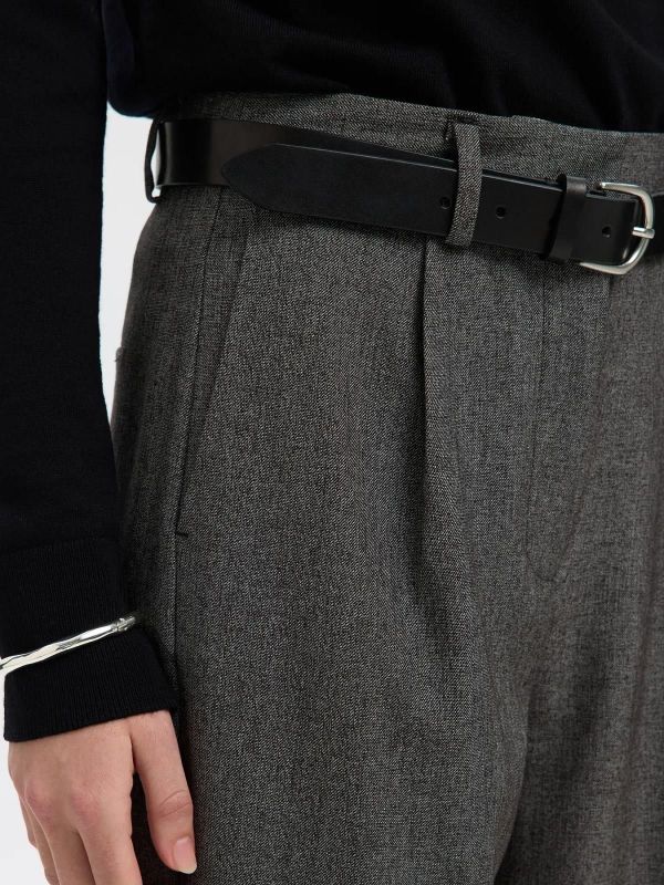 Selected Femme Barrel Alma HW Pant Black Structure  (16098233 black) - Caramel (Sint-Job-in-’t-Goor)