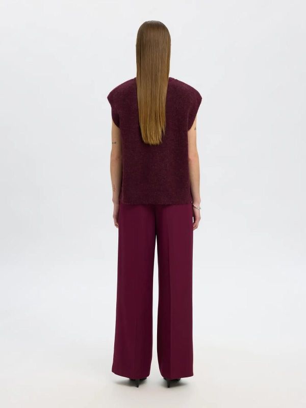 Selected Femme Lulu SL Knit Vest Fig Black Core  (16098412 FIG) - Caramel (Sint-Job-in-’t-Goor)