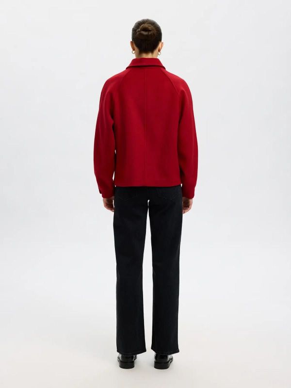 Selected Femme Liva Wool Blend Jacket Equestrian Red  (16098460 EQUESTRIAN RED) - Caramel (Sint-Job-in-’t-Goor)