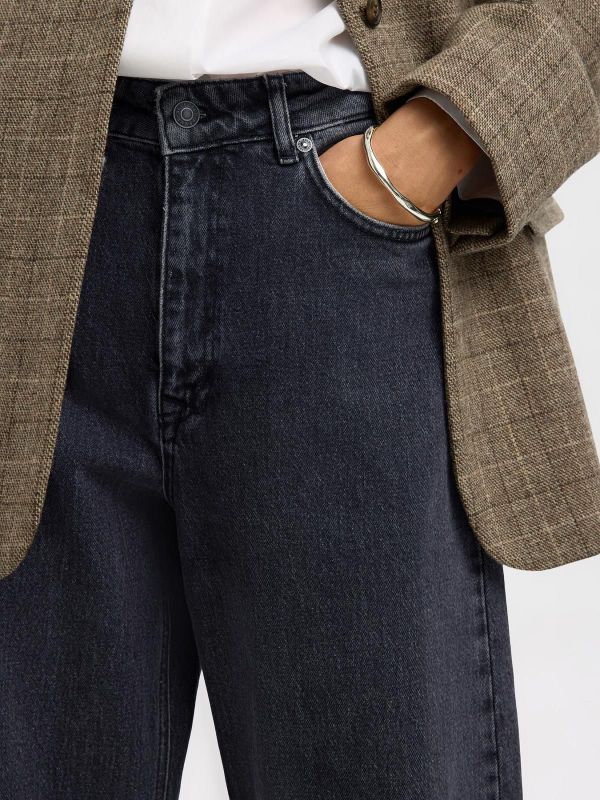 Selected Femme Loose Barrel Ane-Kori MW Jeans Medium Grey Denim  (16099386) - Caramel (Sint-Job-in-’t-Goor)