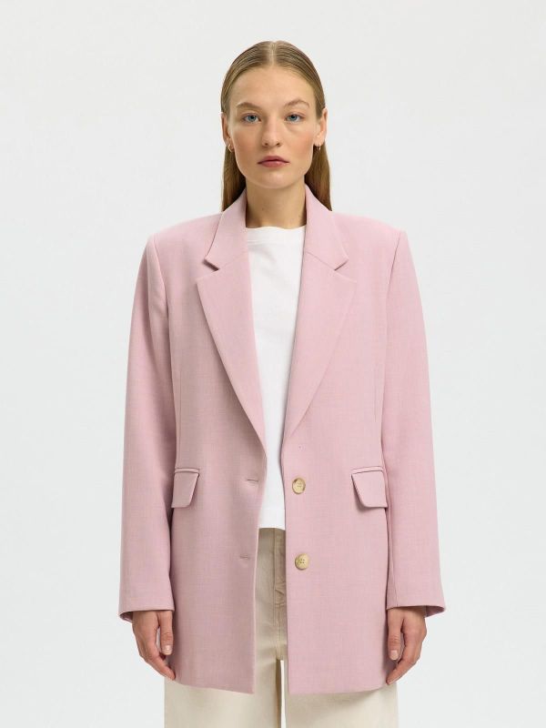 SLW Rita LS Relaxed Blazer Bleached Mauve  (16094205 Bleached Mauve) - Caramel (Sint-Job-in-’t-Goor)