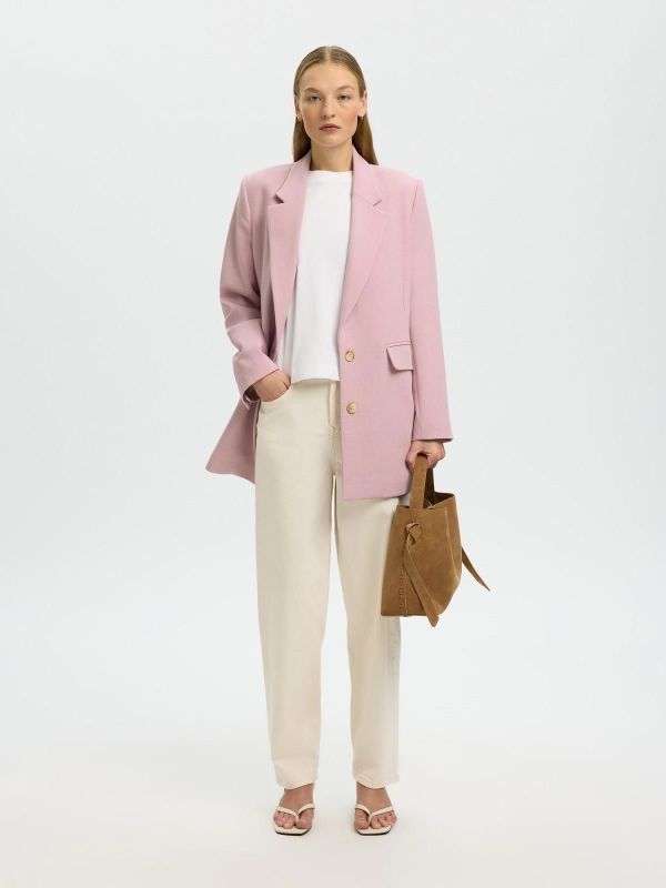 SLW Rita LS Relaxed Blazer Bleached Mauve  (16094205 Bleached Mauve) - Caramel (Sint-Job-in-’t-Goor)